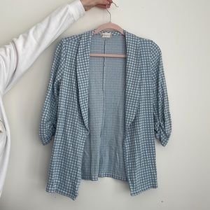 Blue and white blazer